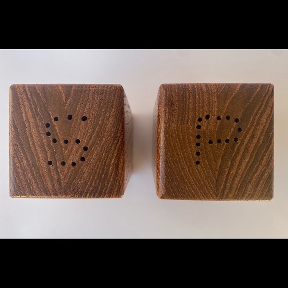 Midcentury Modern Wood Block Salt and Pepper Shakers - Picture 4 of 8